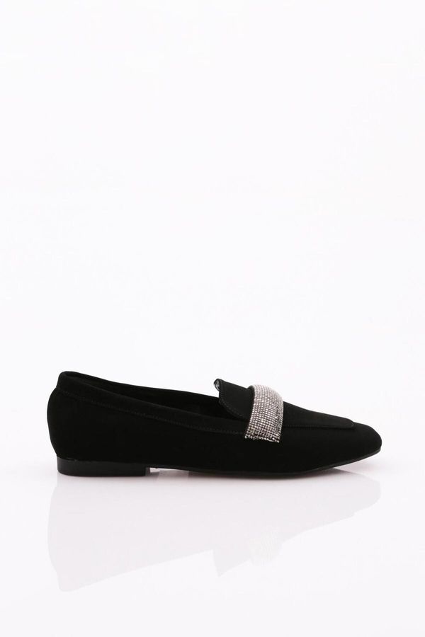 DGN DGN 5000-23y Women's Silver Stone Buckle Ballerinas