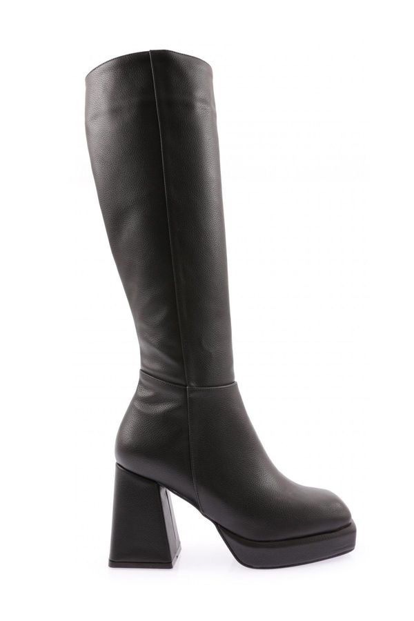 DGN DGN 5401 Women's Thick Sole Heeled Boots Black Custava