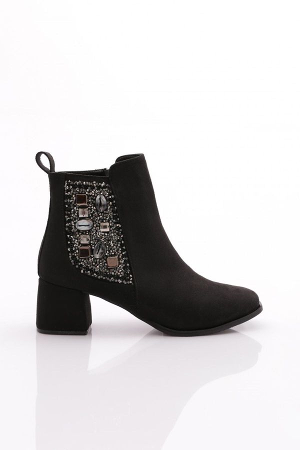 DGN DGN 7006 Women's Heeled Boots Black Suede