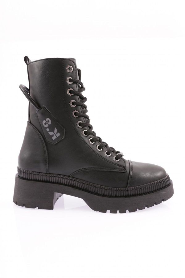 DGN DGN K9085 Women's Lace-Up Boots Black