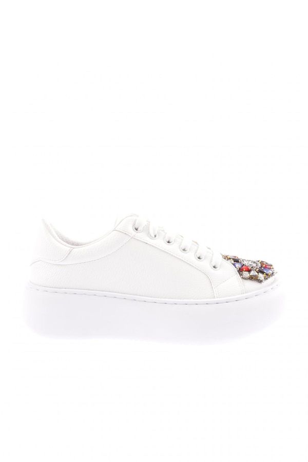 DGN DGN Women's 872-23y Women's Toes with Crystal Stone Buckles Lace-up Shoes.