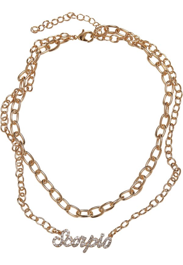 Urban Classics Accessoires Diamond Zodiac Gold Scorpio Necklace