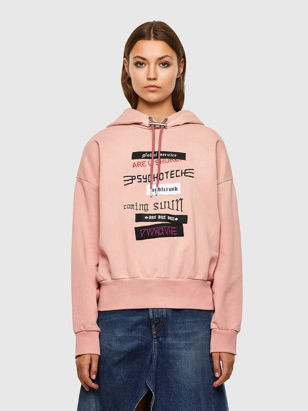 Diesel Diesel Sweatshirt - FMAGDALENAV1 pink with inscriptions