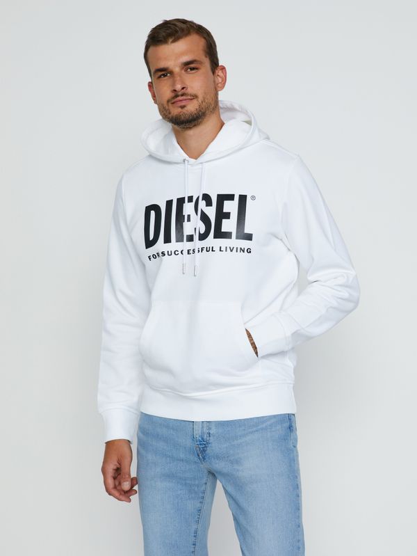 Diesel Diesel Sweatshirt - S-GIRK-HOOD-ECOLOGO SWEAT white