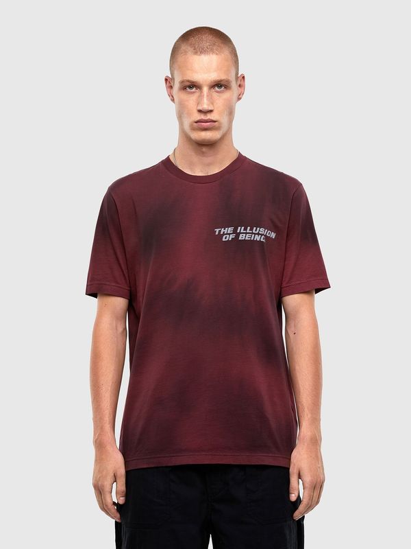 Diesel Diesel T-shirt - T JUSTN47 burgundy with a tie-dye pattern