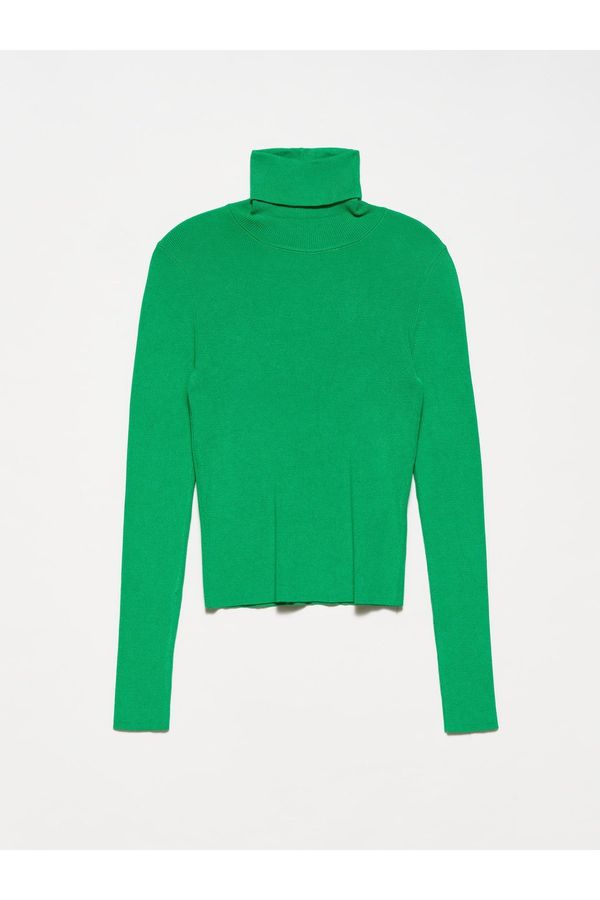 Dilvin Dilvin 10225 Turtleneck Sweater-green