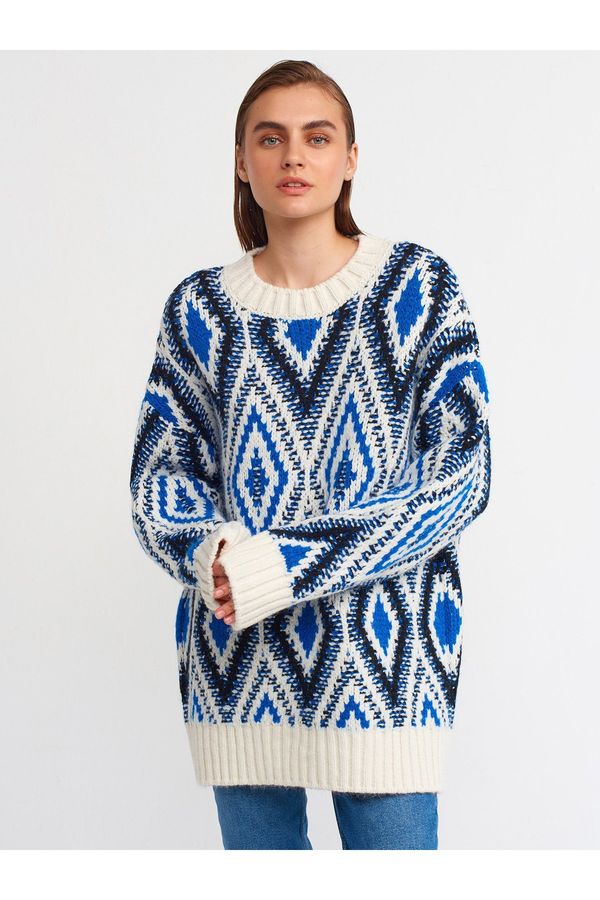 Dilvin Dilvin 10239 Baklava Pattern Sweater-saks