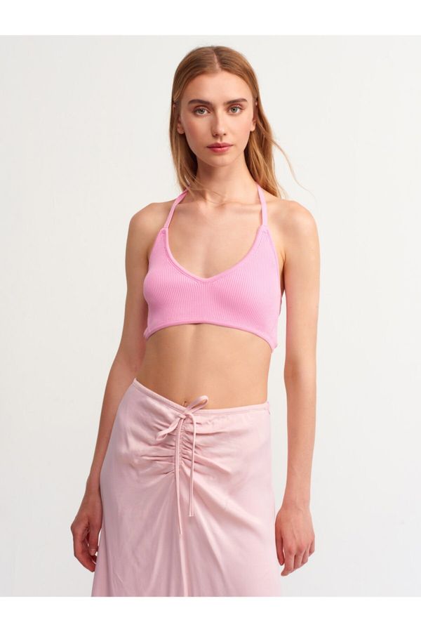 Dilvin Dilvin 1061 Back Lace Knitwear Bra-Pink