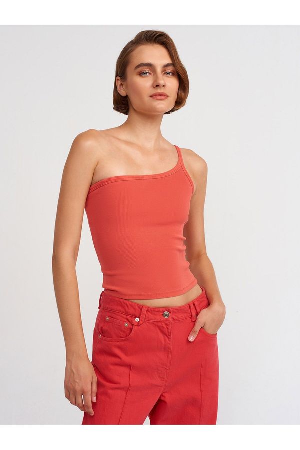 Dilvin Dilvin 20673 Washed Asymmetric Top-Red