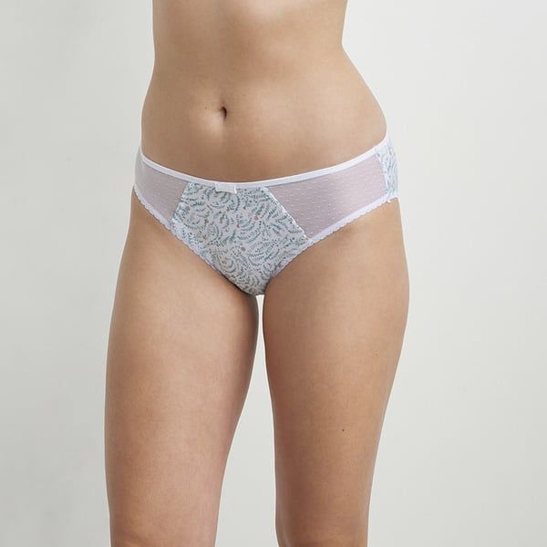 DIM DIM GENEROUS COTTON BIO SLIP - Women's bio cotton panties - white - blue