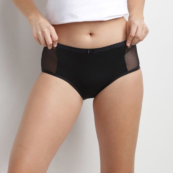 DIM DIM MENSTRUAL LACE BOXER - Menstrual panties with lace - black