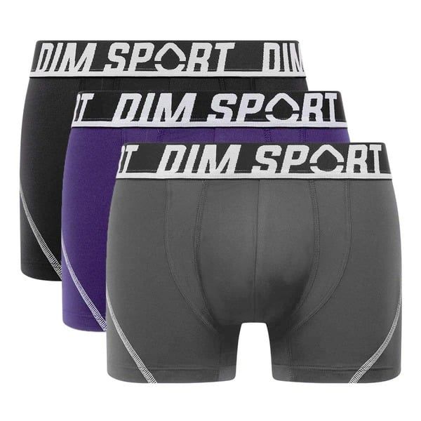 DIM SPORT DIM SPORT MICROFIBRE BOXER 3x - Men's Sports Boxer Shorts 3 pcs - Grey - Blue - Black