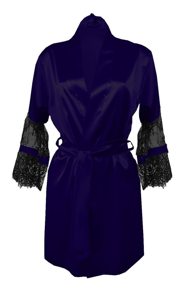 DKaren DKaren Woman's Housecoat Beatrice Navy Blue