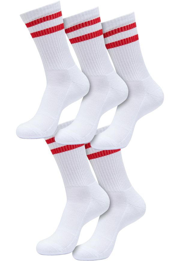 Urban Classics Double Stripe 5-Pack socks white/red