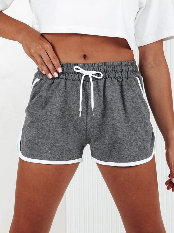 DStreet Dresowe spodenki damskie TOP SPORT ciemnoszare Dstreet