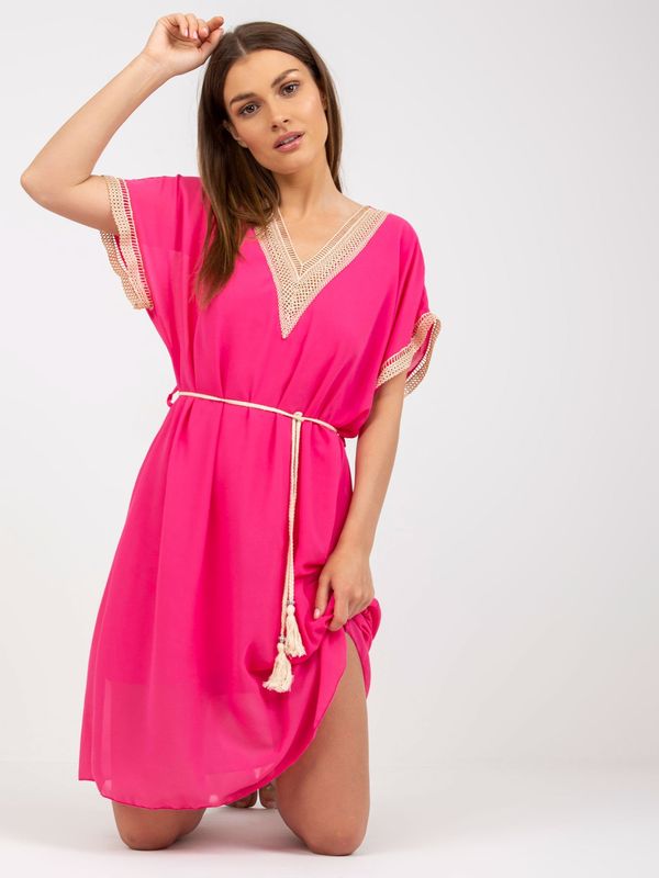 Italy Moda Dress-DHJ-SK-1508.12-dark pink