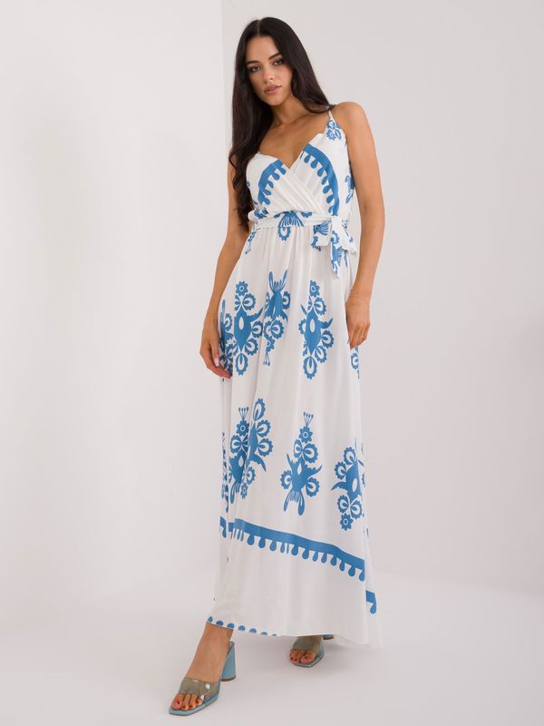 Italy Moda Dress-DHJ-SK-16201.84-White/Blue