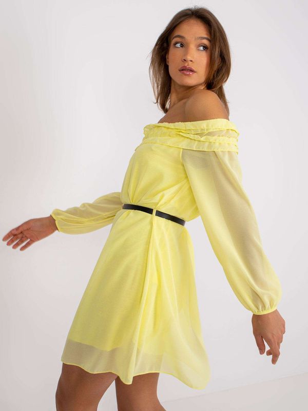 Italy Moda Dress-DHJ-SK-6831.36-Light Yellow