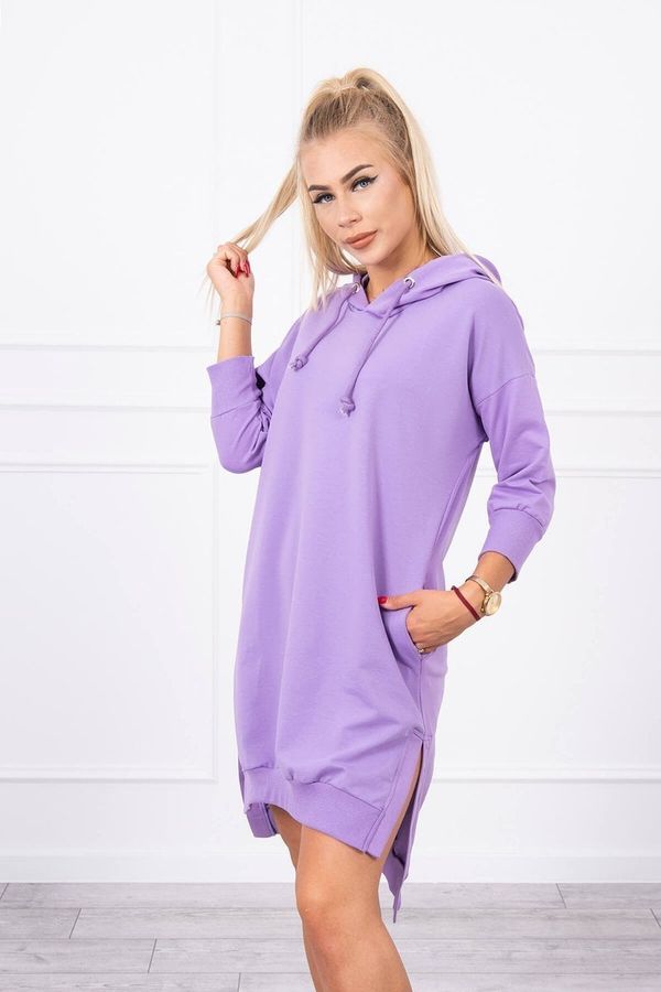 Kesi Dress with a hood and a longer back - purple