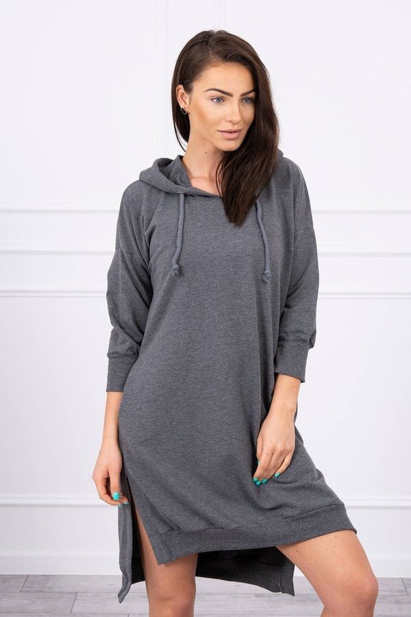 Kesi Dress with a hood and a longer graphite back