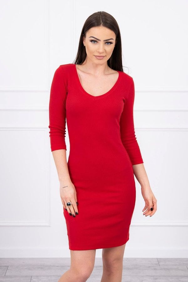 Kesi Dress with a red neckline