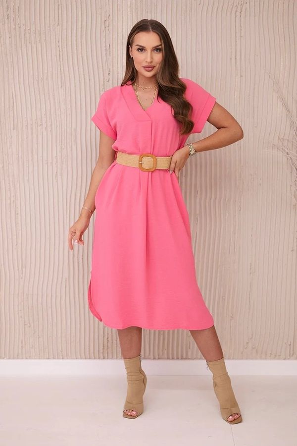 Kesi Dress with decorative belt light pink