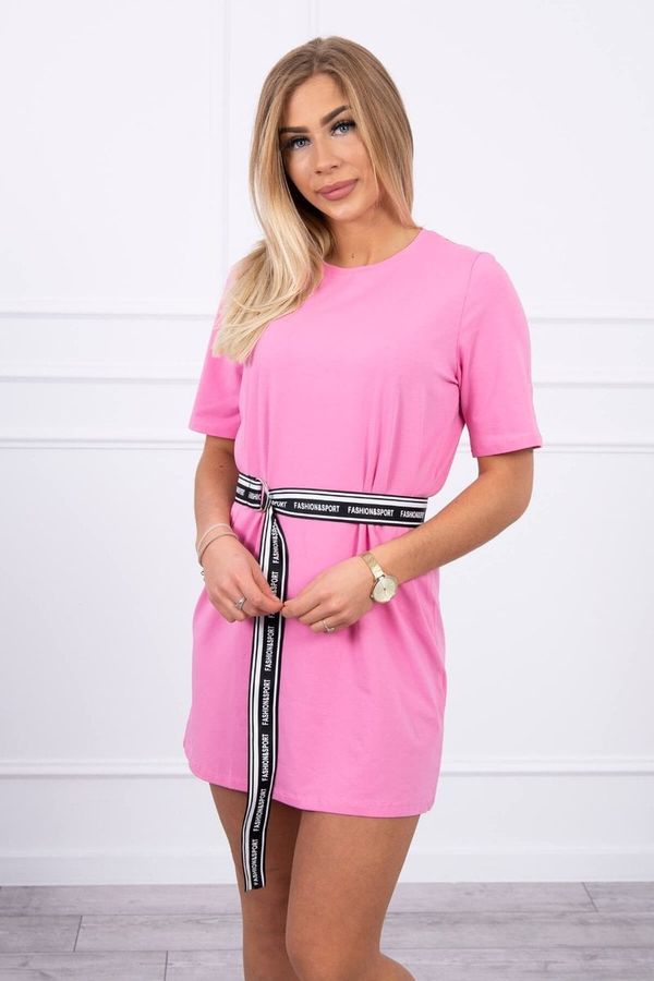 Kesi Dress with decorative belt light pink