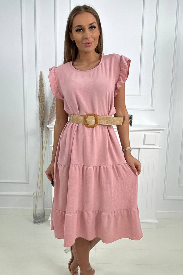 Kesi Dress with frills powder pink