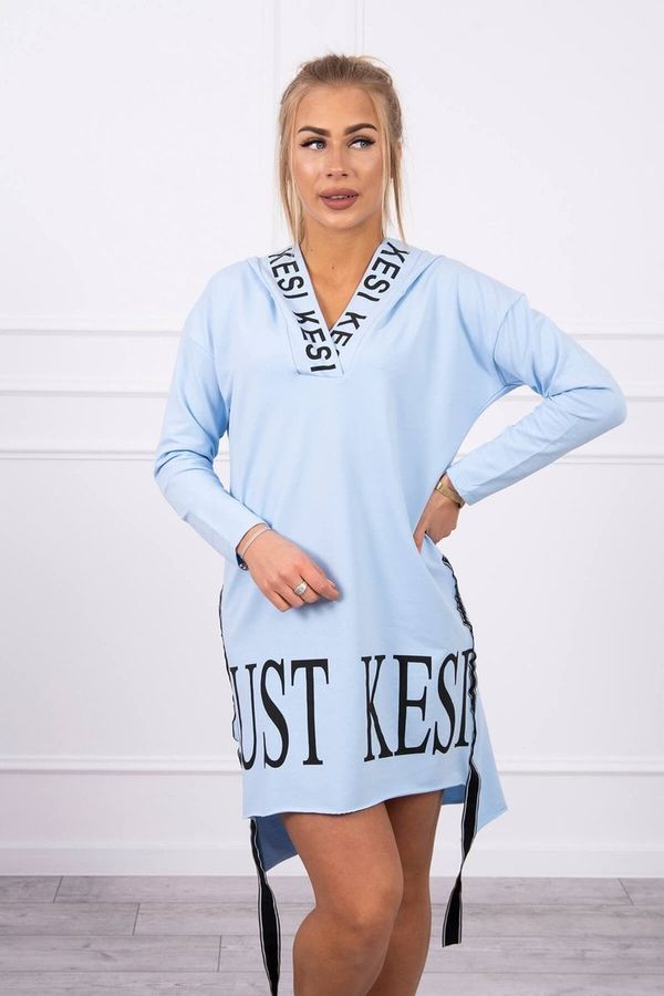 Kesi Dress with hood and blue print