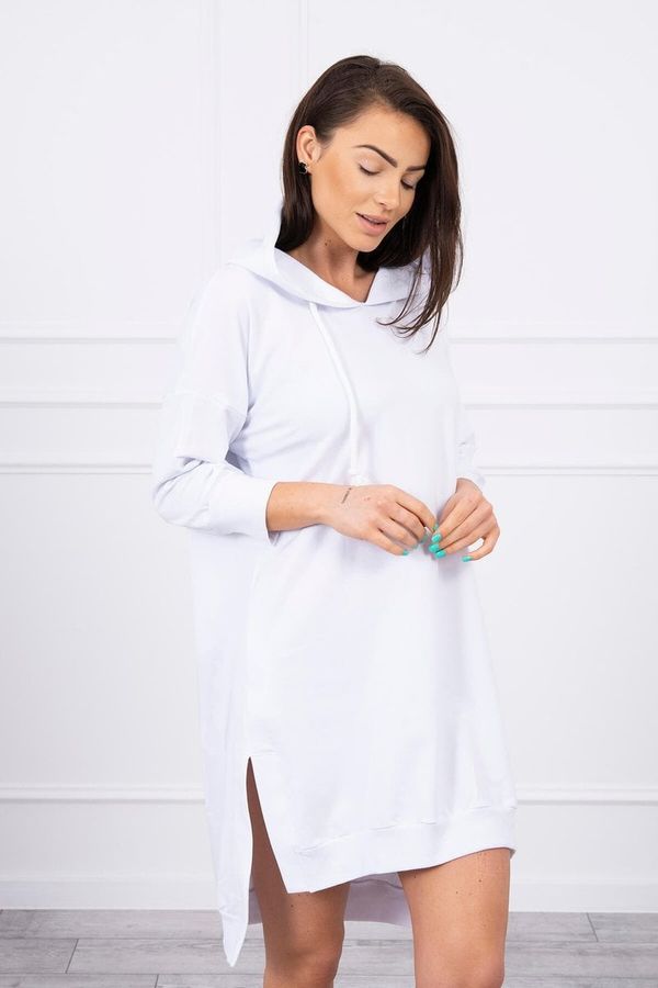 Kesi Dress with hood and longer back white