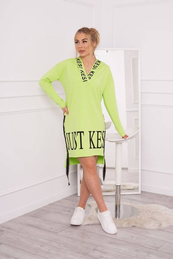 Kesi Dress with hood and pistachio print