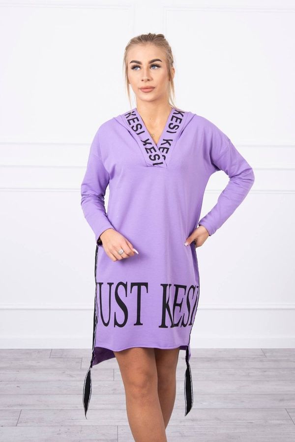 Kesi Dress with hood and purple print