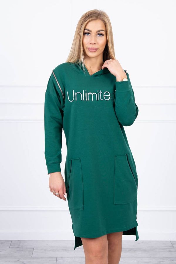 Kesi Dress with inscription unlimited green