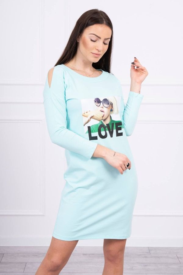 Kesi Dress with love mint print