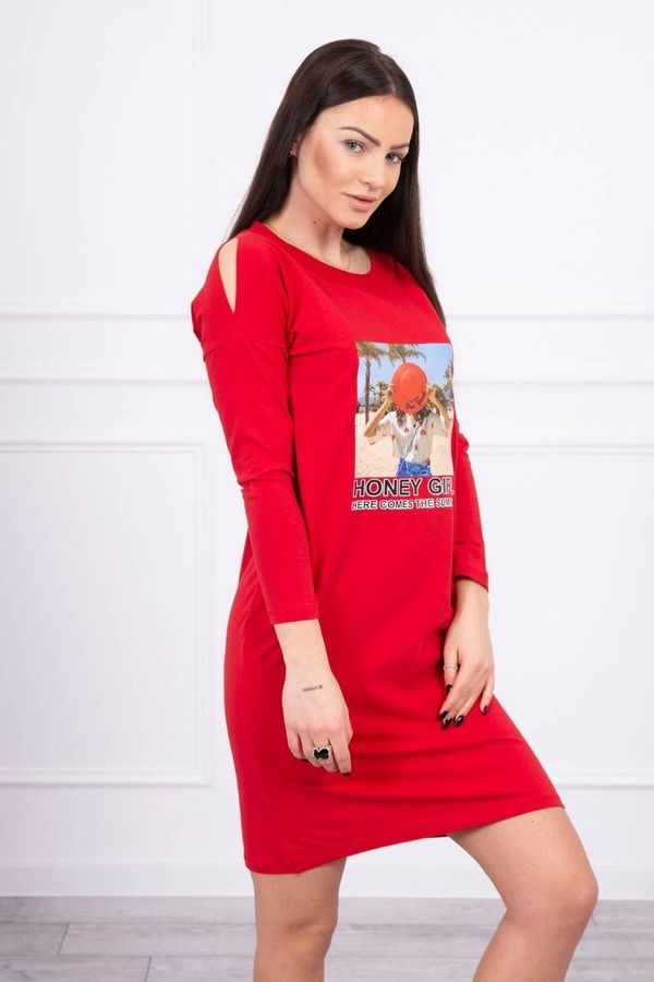 Kesi Dress with print Honey girl red