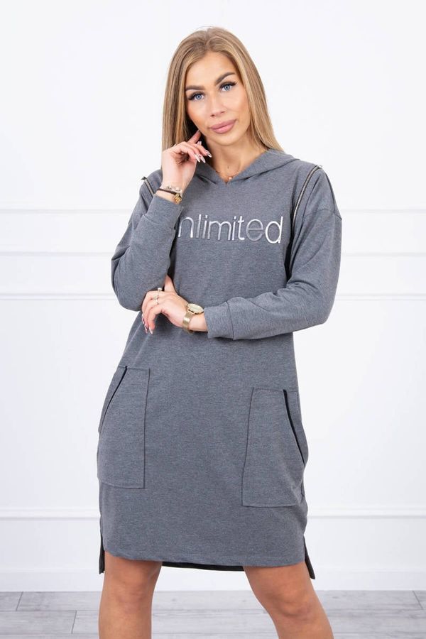 Kesi Dress with the inscription unlimited graphite