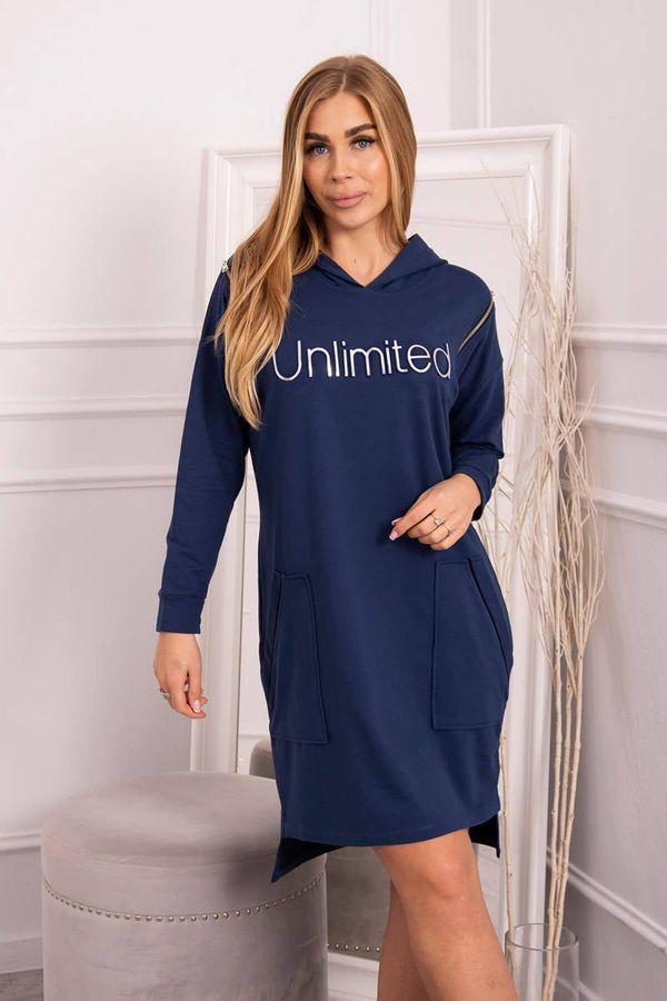 Kesi Dress with the inscription unlimited jeansowa