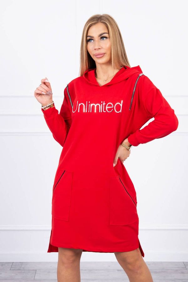 Kesi Dress with the inscription unlimited red