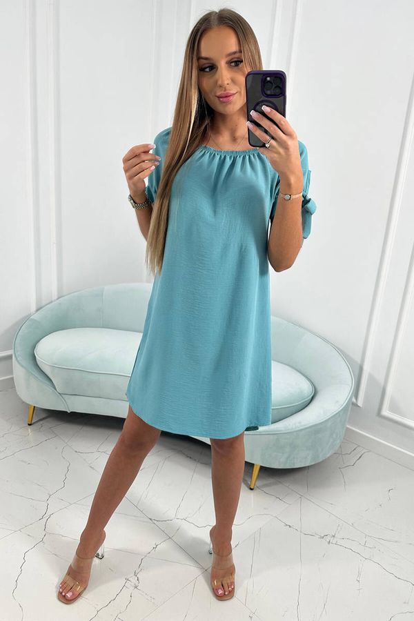 Kesi Dress with ties on the sleeves dark mint