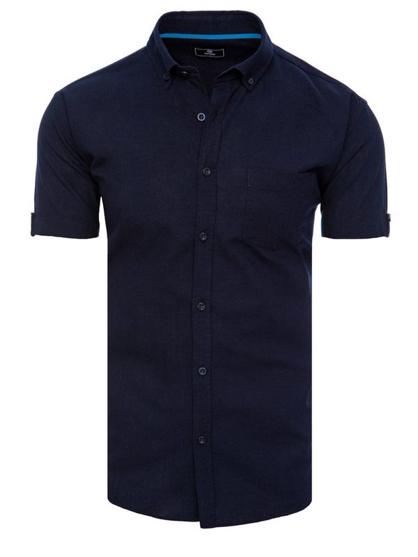 DStreet Dstreet Men's Dark Blue Short Sleeve Shirt