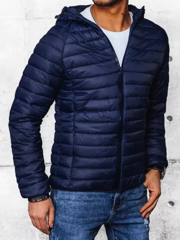 DStreet Dstreet Navy Blue Quilted Men's Jacket