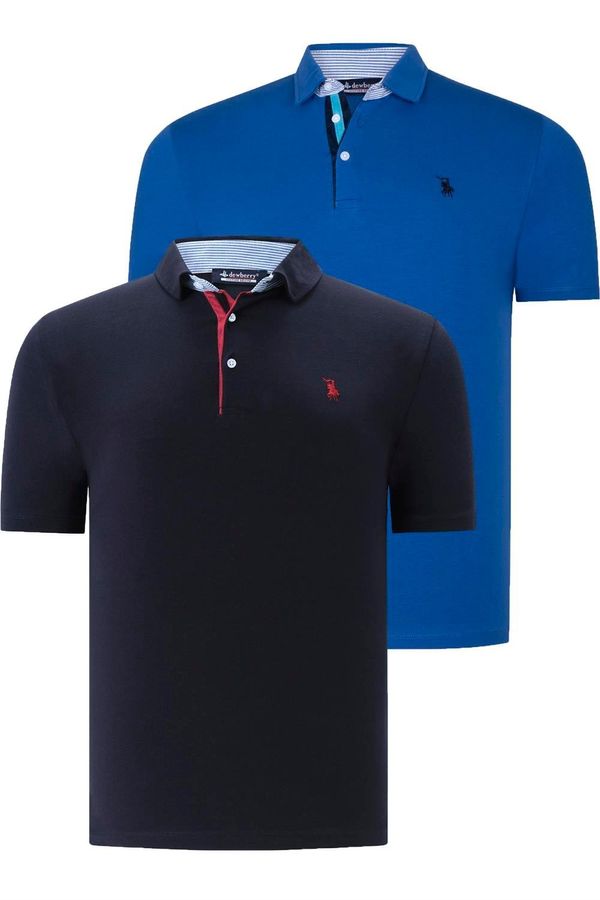 dewberry DUAL SET T8582 DEWBERRY MENS T-SHIRT-NAVY BLUE- SX