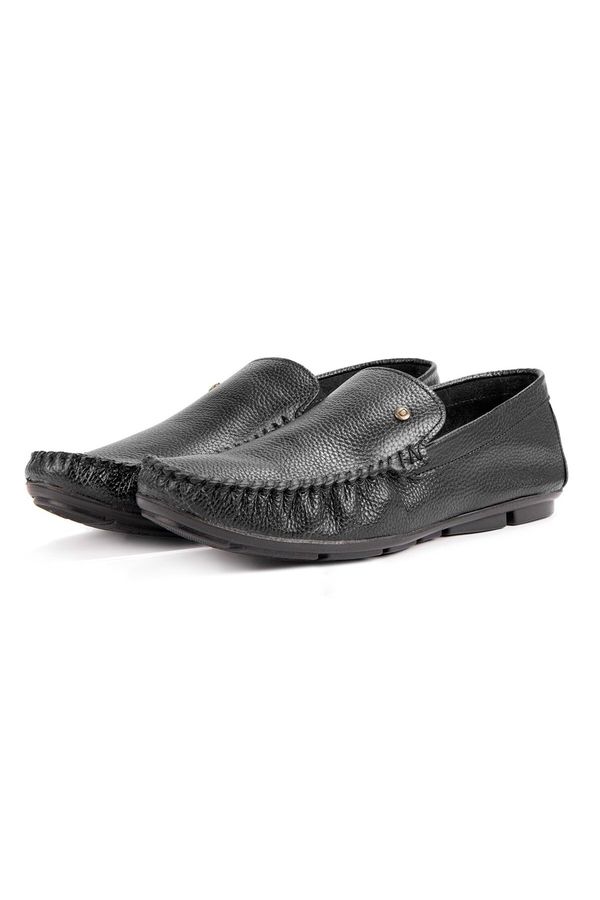 Ducavelli Ducavelli Attic Genuine Leather Men's Casual Shoes, Roque Loafers Black.