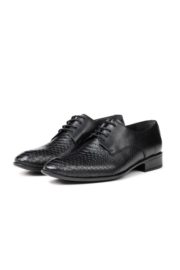 Ducavelli Ducavelli Croco Genuine Leather Men's Classic Shoes, Derby Classic Shoes, Lace-Up Classic Shoes.