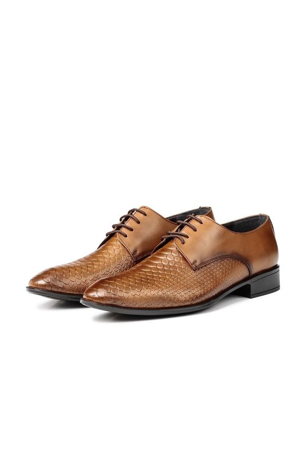 Ducavelli Ducavelli Croco Genuine Leather Men's Classic Shoes, Derby Classic Shoes, Laced Classic Shoes
