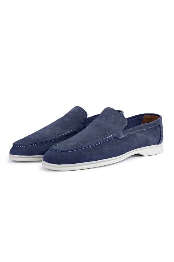 Ducavelli Ducavelli Facile Suede Genuine Leather Men's Casual Shoes Loafers Shoes Navy Blue.