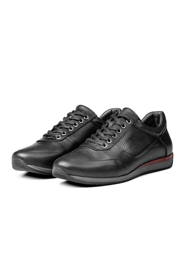 Ducavelli Ducavelli Lion Point Genuine Leather Plush Shearling Men's Casual Shoes Black.