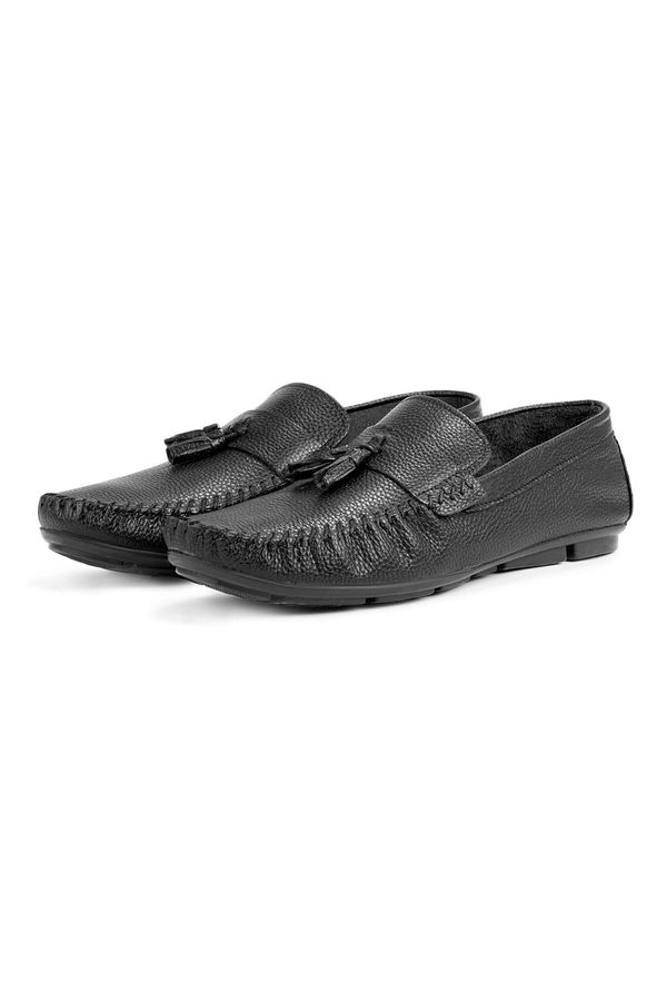 Ducavelli Ducavelli Noble Genuine Leather Men's Casual Shoes, Roque Loafers Black.