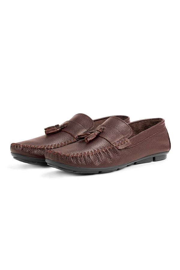 Ducavelli Ducavelli Noble Men's Genuine Leather Casual Shoes, Roque Loafers Brown.