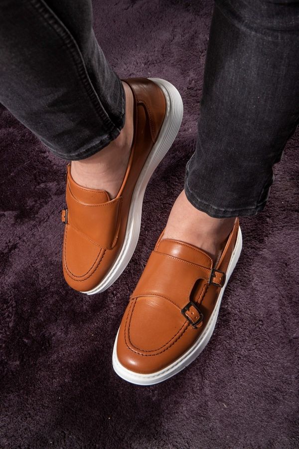 Ducavelli Ducavelli Strap Genuine Leather Men's Casual Shoes, Loafers, Casual Shoes, Lightweight Shoes.